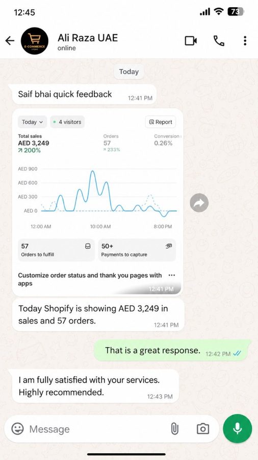 WhatsApp review screenshot from Ali Raza UAE